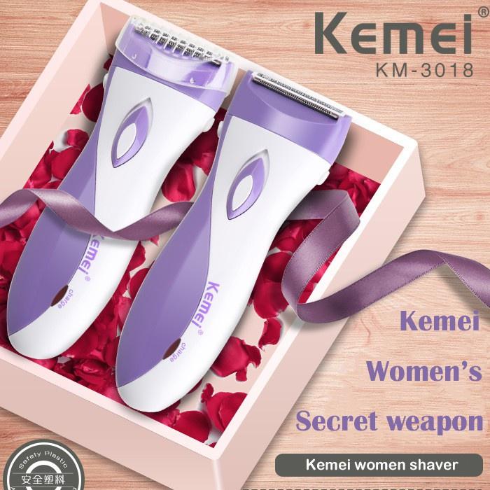 Kemei KM-3018 Waterproof Electric Epilator Women shaver Bikini Underarm Body Hair Removal Device KM-3018 400mAh
