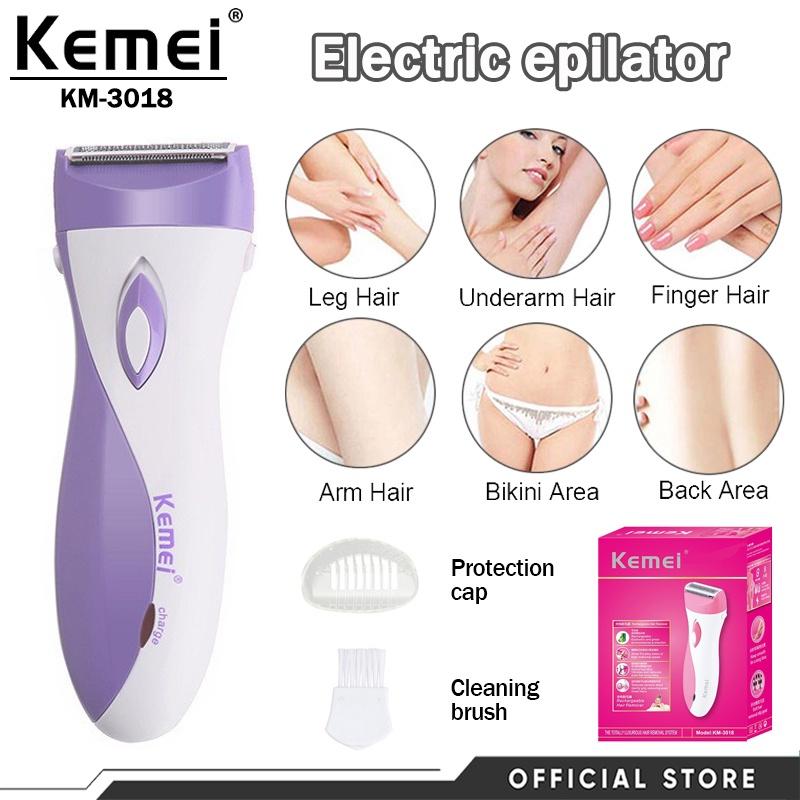 Kemei KM-3018 Waterproof Electric Epilator Women shaver Bikini Underarm Body Hair Removal Device KM-3018 400mAh